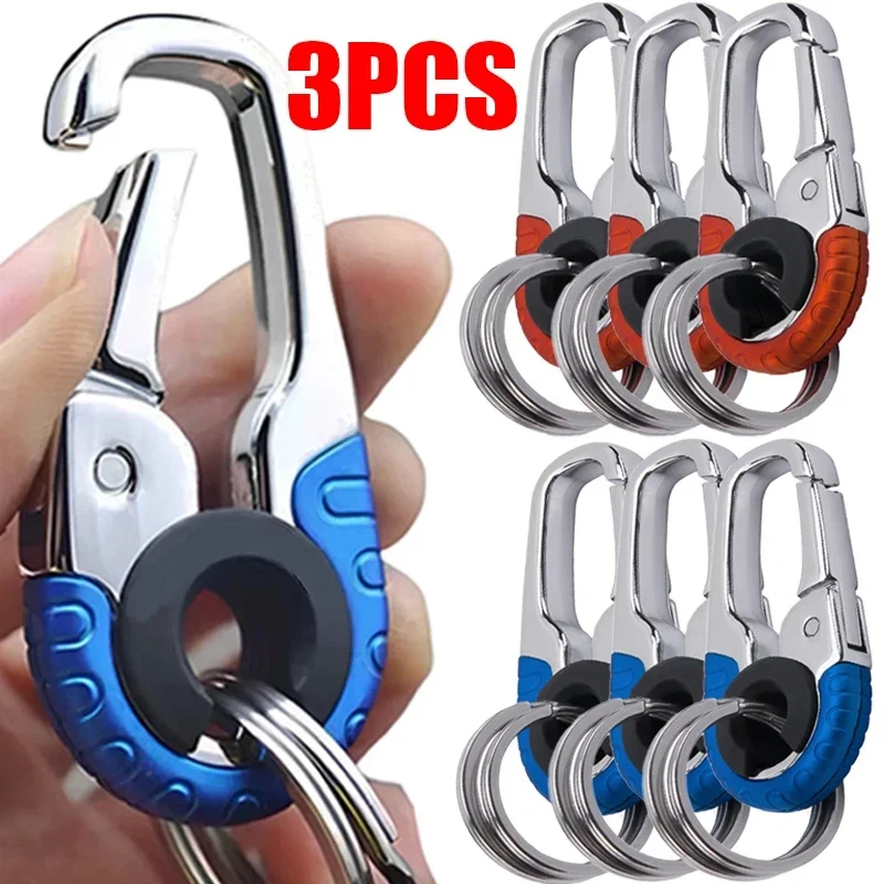 Llavero con Hebilla para Hombre de Acero Inoxidable – Gancho Mosquetón Exterior para Escalada Clip de Cinturón Resistente Accesorios EDC Mosquetón metálico portátil Gancho de acero inoxidable Mosquetón anti pérdida