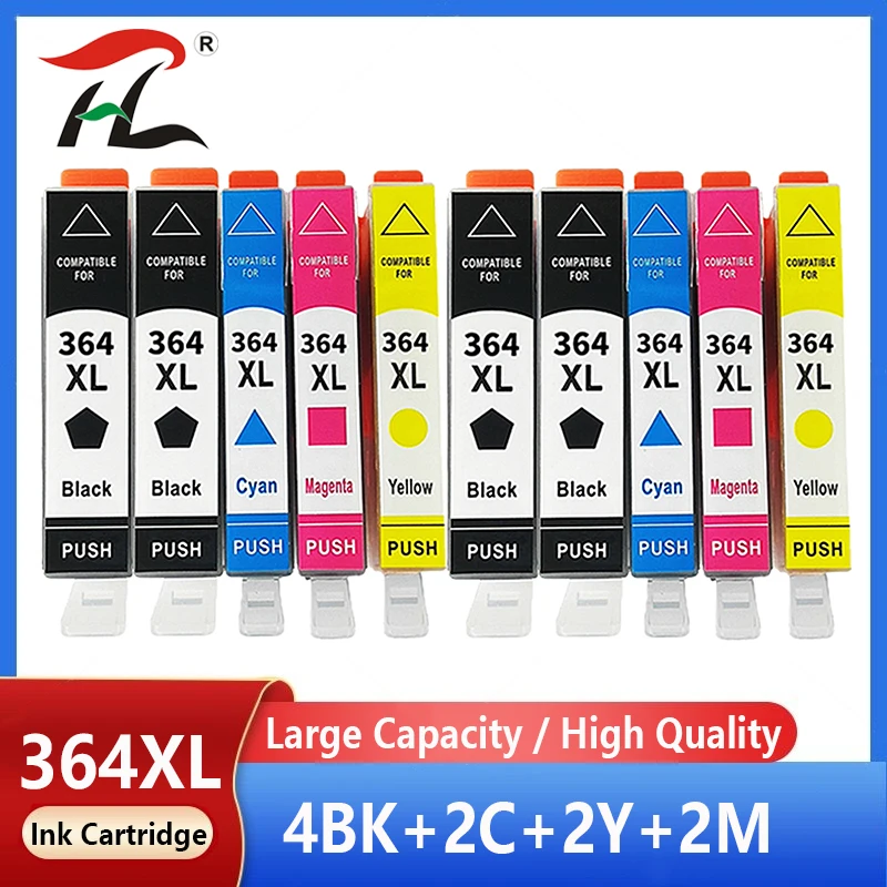 Lot De 4 Cartouches D'Encre Compatibles HP364XL Grande Capacité - Couleur Cyan, Neuf Sous Emballage