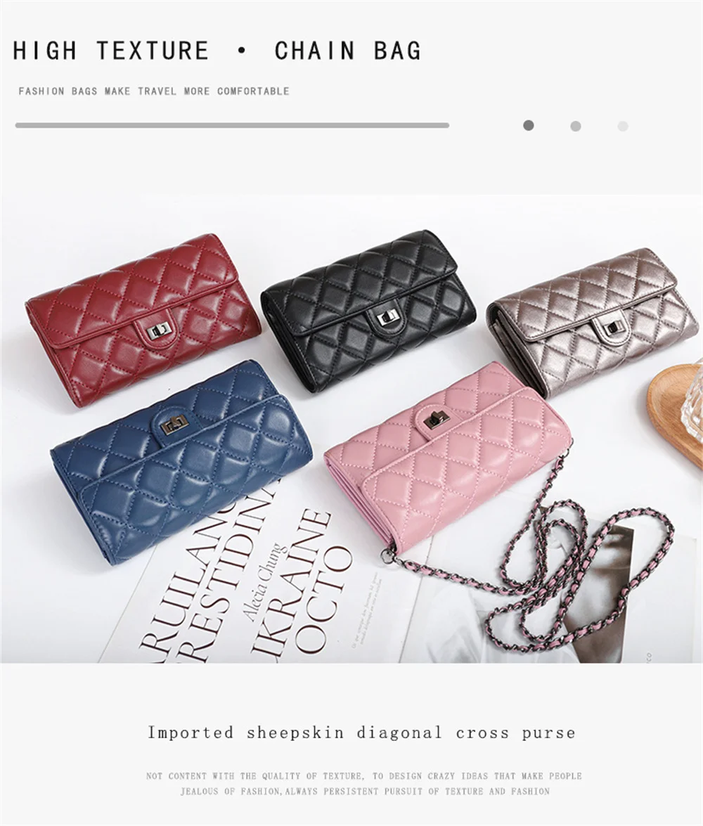 Small Genuine Leather Crossbody Handbag Shoulder Handbags Clutch Cellphone  Wallet Purse Genuine Leather Bag with Chain