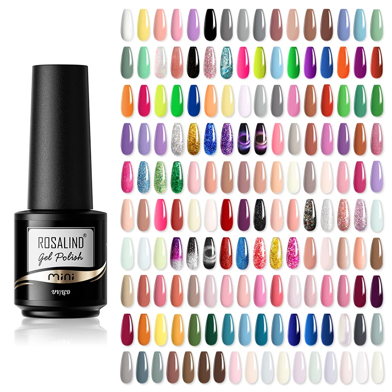 ROSALIND Gel Nail Polish Soak Off UV/LED  Semi Permanent Top Base Coat Hybrid Varnish Colorful Nail Beauty Nail Gel