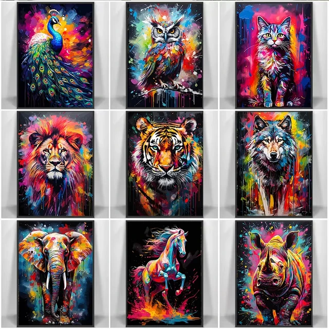 DIY Oil Painting By Numbers Watercolor Animals Pictures By Numbers Acrylic Kits for Home Decoration Gift 1