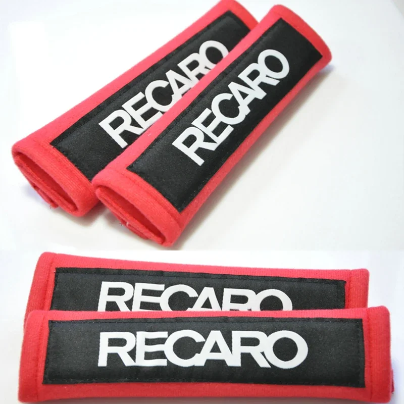 

2pcs JDM Cotton Seat Belt Cover Soft Harness Pads seatbelt Shoulder Pad Red/Black