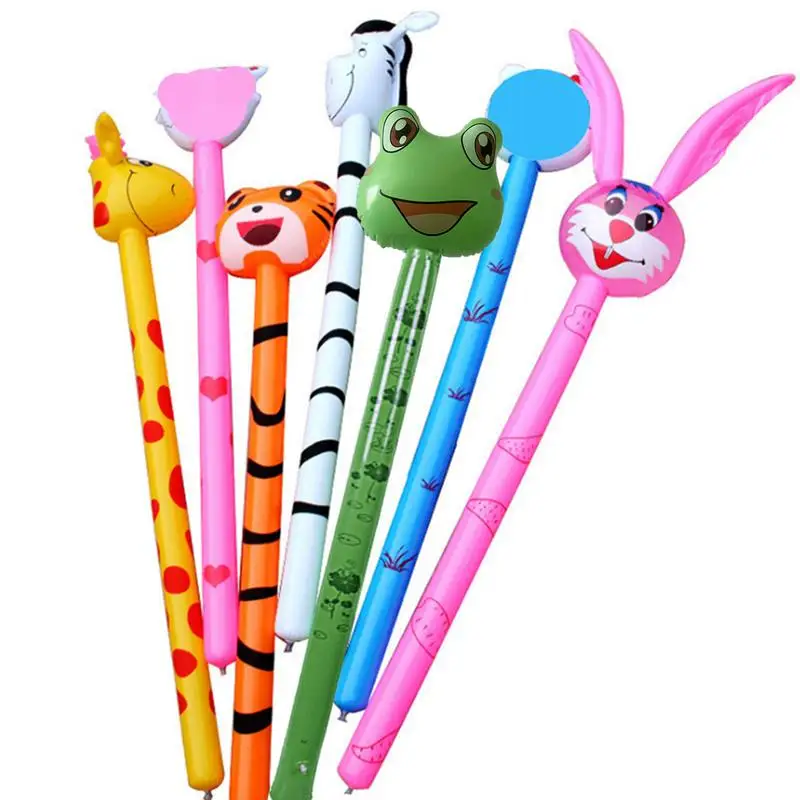 10pcs Catoon Animals Inflatable Stick Balloons Inflatable Stick Balloons Kids Toy