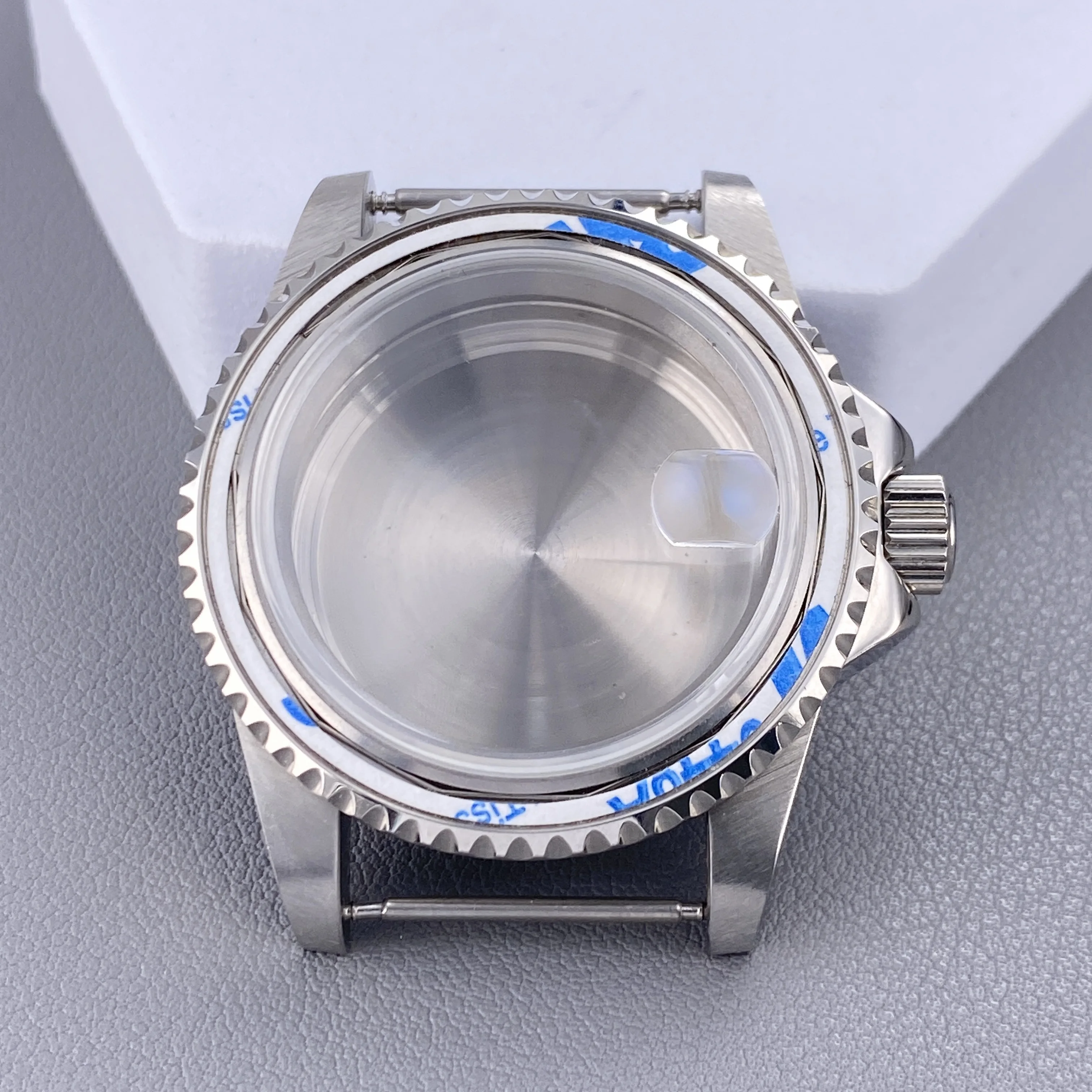 Vintage 39.5MM GMT/SUB Watch Case with 120-Click Bezel & Sapphire Glass