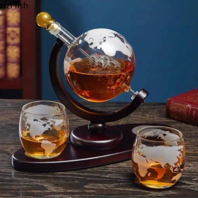 Glass Decanter Whisky Bottles Globe Shape Wine Pot Kettles Cup Home Kitchen  Bar Tools Barware Wine Dispenser Set Bar Accessories - AliExpress