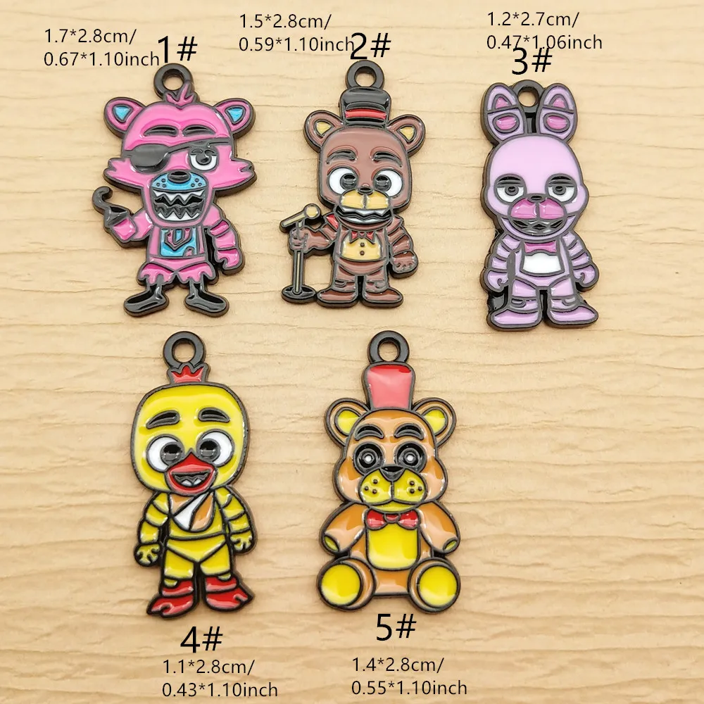 Cartoon Charm 10pcs for Jewelry Making Enamel Necklace Earring Bracelet Pendant Diy Accessories Alloy Metal Black Plated