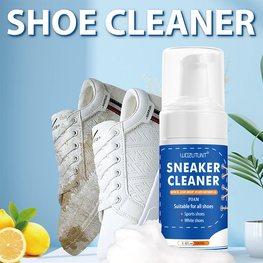 100ml Sneaker Cleaner White Shoe Decontamination Whitening Foam Mousse Leather Shoe Dirt and Yellow Stain Cleaning Care Products 6