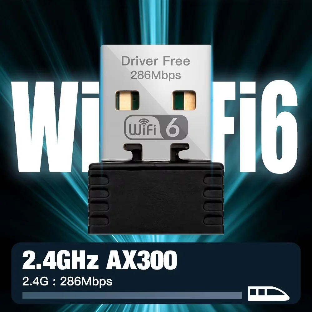 AX286 WIFI 6 어댑터 네트워크 카드 미니 USB 동글 2.4GHz 802.11AX 신호 수신 PC 노트북 Windows 10/11