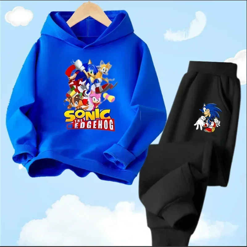 thumbnail image 1 of Ropa de bebé, ropa de abrigo para niño de 2 a 12 años, conjunto de sudadera con capucha, sudadera Sonic 2024 de primavera para niños, ropa para niña, madre e hijo, 1 of 5