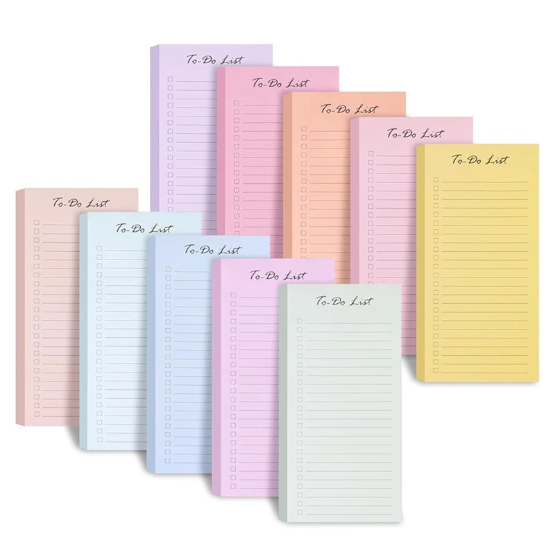 

10 PCS Planner Book Daily Notepad 8.5X3.7Inch, 500 Sheets, Assorted Colors, Lined