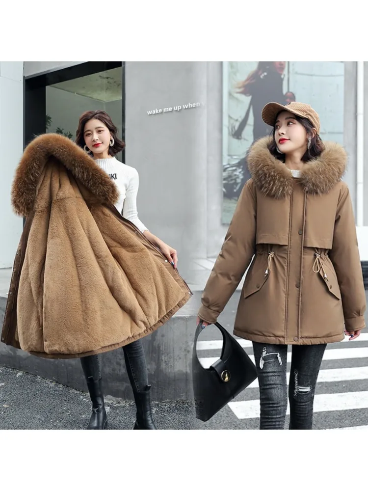 Women's Winter Coat Cotton Parka Long Sleeve Solid Color Fleece Collar Keep  Warm Korean Fashion Intensification Y2k Coat - AliExpress