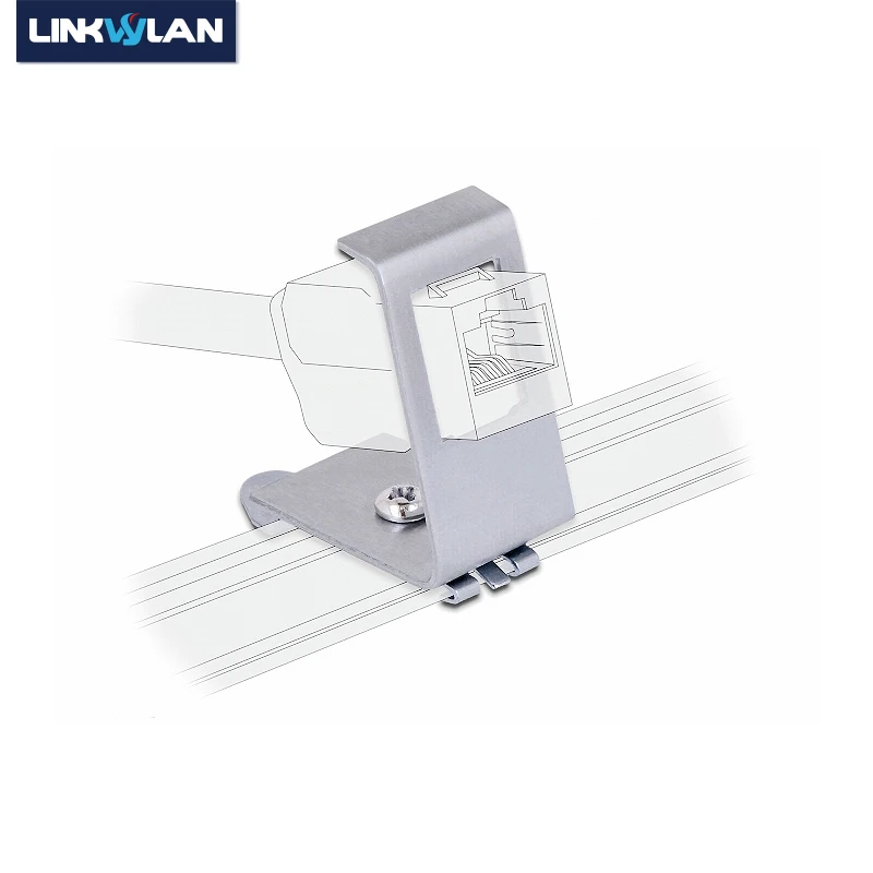 Keystone Jack Holder Trilho Din de 35 mm Caixa de Distribuição Elétrica Adaptador Din-rail de Montagem Metálica Rj45 1-port