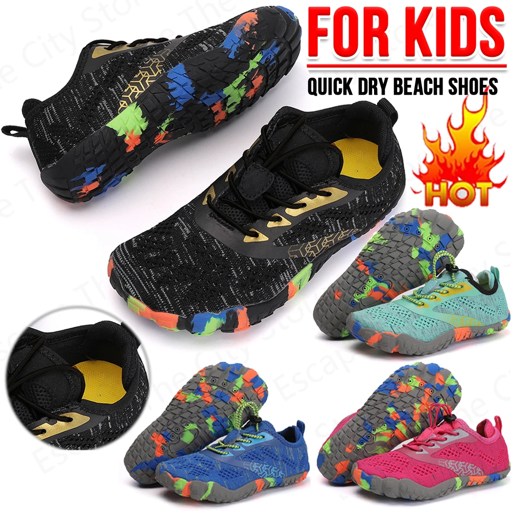 Kids Aqua Shoes Children Barefoot Quick-Drying Soft Wading Sneaker Non-Slip Surfing Shoes Lightweight Shoes for Boys Girls