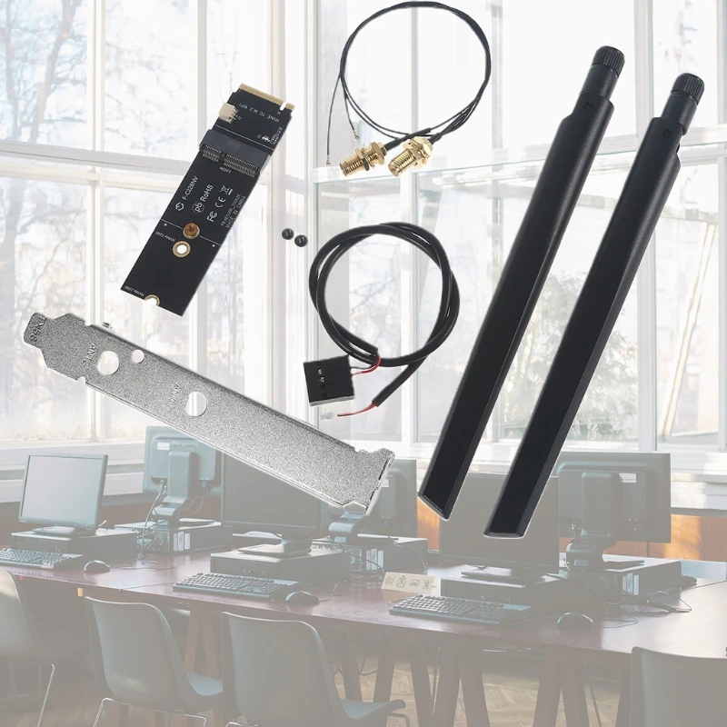M.2 to NVME Wifi Card M.2 key M WiFi Converter Adapter for Solid State Drive Desktop Motherboard