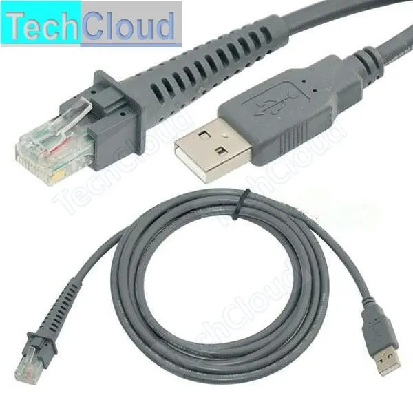 Símbolo Barcode Scanner Cabo Usb Ls1203 Ls2208 Ls4208 Ls3008 Cba-u01-s07zar Substituição para Zebra Ds2278 3578 4608 Atacado 2m