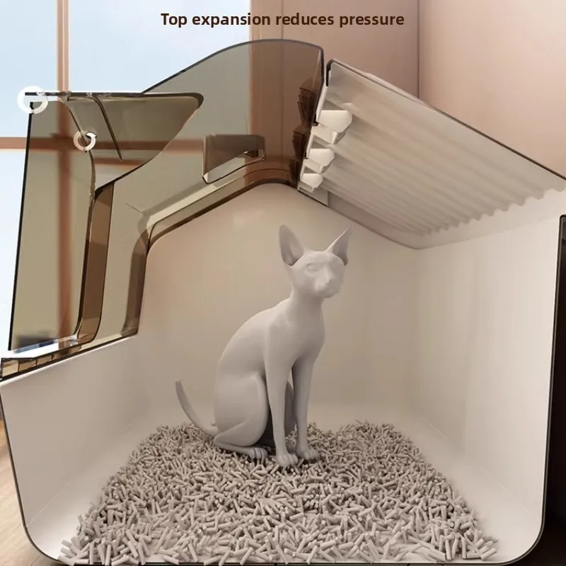 Automatic Self Cleaning Cat Litter Box Large Covered Cat Toilet Odor Control Low Noise Easy Maintenance Cat Litter Box Clean_voghion.com