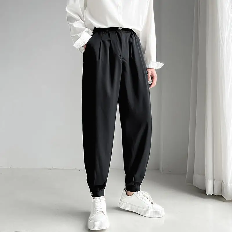 

2022 Men's Casual Trousers Summer Harem Pants Fashion Solid Color Jogging Pants Man Black Korean Streetwear Men Woman Pants S-2X