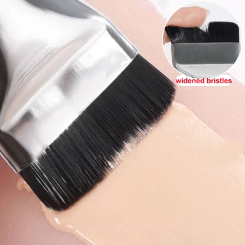 Pennello per fondotinta ultrasottile argento setole allargate pennello per contorno viso pennello per contorno piatto pennello per fondotinta fondotinta crema strumento per il trucco