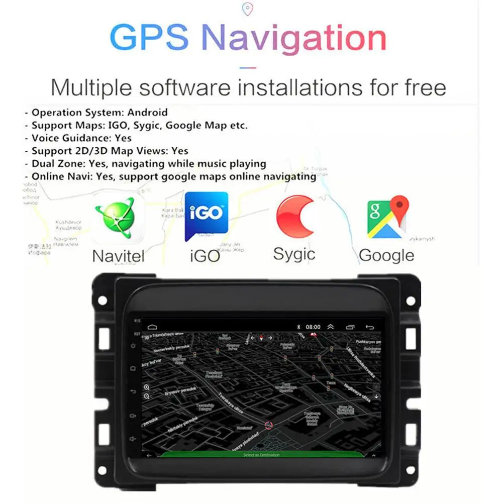 

Car Radio Stereo With Frame For 2012-2017 For Ram Pickup Stereo Radio 7" 11.0 Head Unit Navigation Wifi 1+16GB