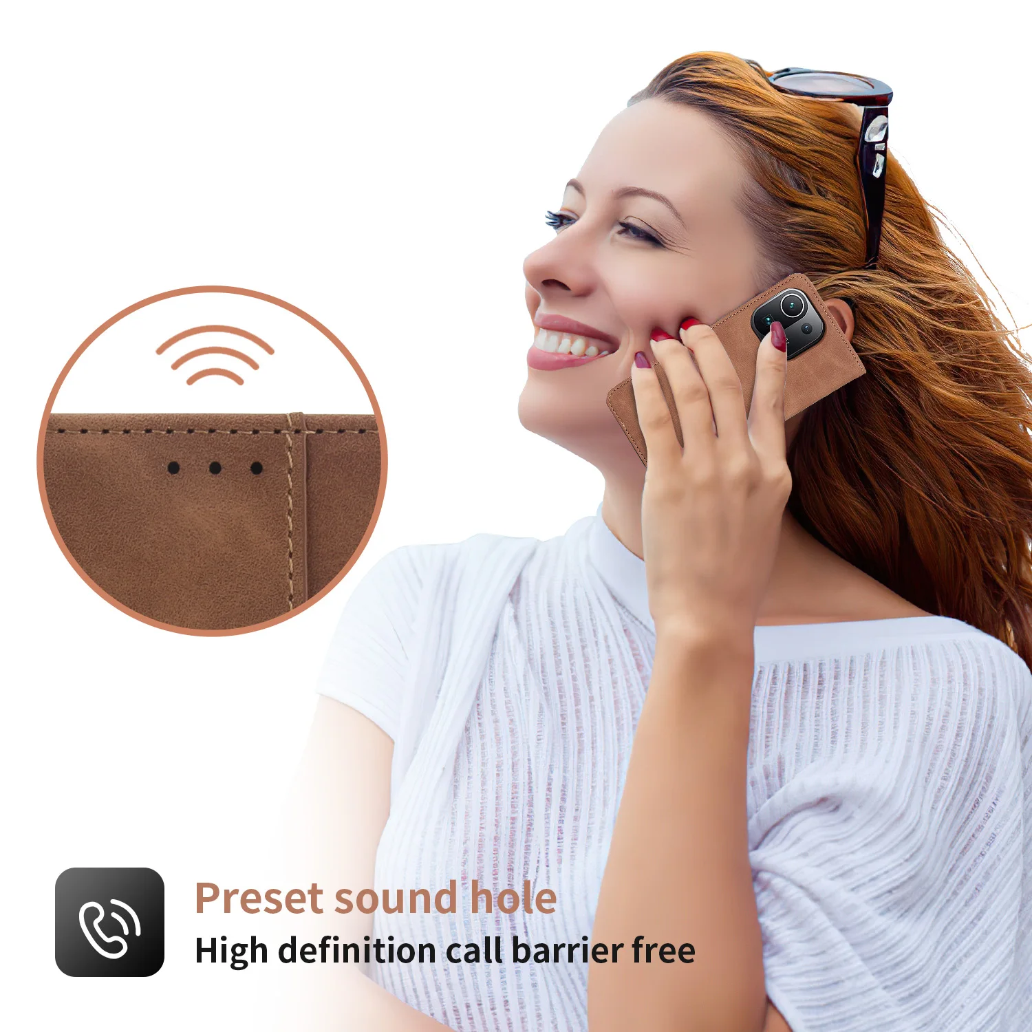 Matte Business Leather Flip Phone Case - Luxury Wallet Bracket Cover