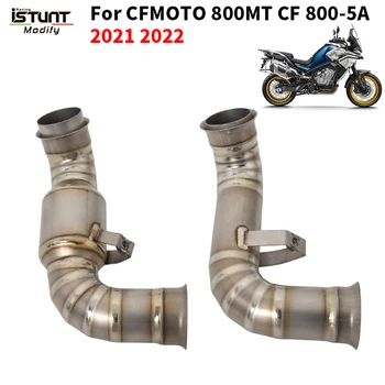 For CFMOTO 800MT CF 800-5A 2021 2022 Titanium Alloy Motorcycle Exhaust Escape Moto System Mid Link Pipe Connect Original Muffler