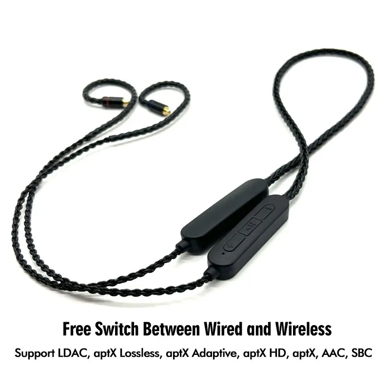 

aptX Lossless Bluetooth LDAC Cable w Mic aptX Voice cVc 10.0 Free Switch Between Wired and Wireless for KZ Krila EDX PRO PR1 PR2
