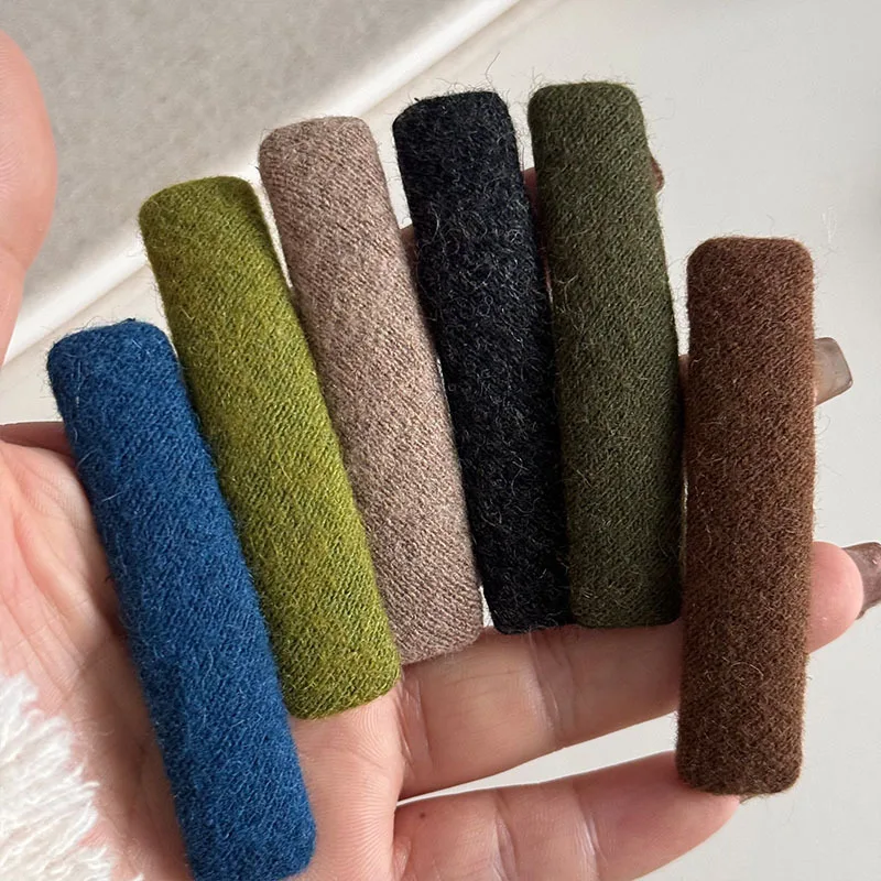 1pcs Popular Niche Design New BB Clip Fabric Autumn and Winter Hair Clip Top Broken Hair Flowing Sea Clips Back Simple Headpiece