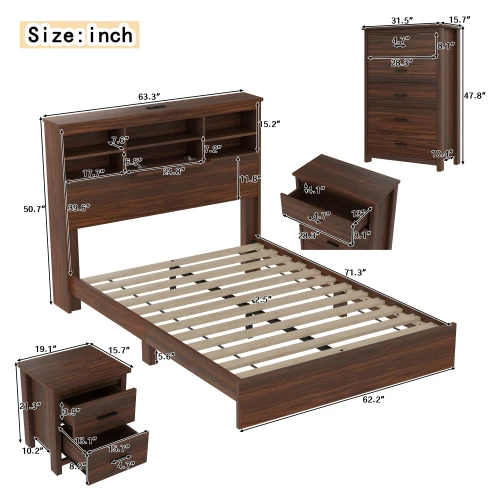 4-Piece Queen Wooden Bedroom Set 6