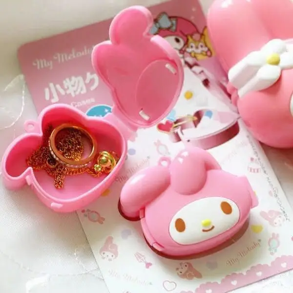 

Kawaii Storage Box sanrio room decor Mymelody Cute Anime Mini Girly Heart Earnail Jewelry Medicine Box Girls Christmas Gift
