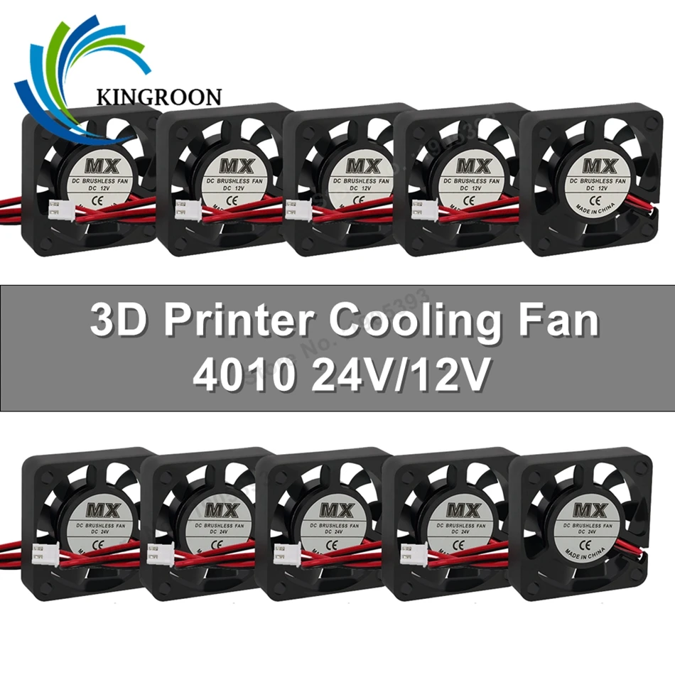1~10 Stück 3D-Drucker Lüfter 4010 DC 24V 12V Gebläse 40X40 X 10mm Hydrauliklager Bürstenlos, Großhandel 3D-Drucker Kühllüfter