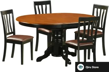 5-Piece Oval Dining Table Set with 4 Chairs 1