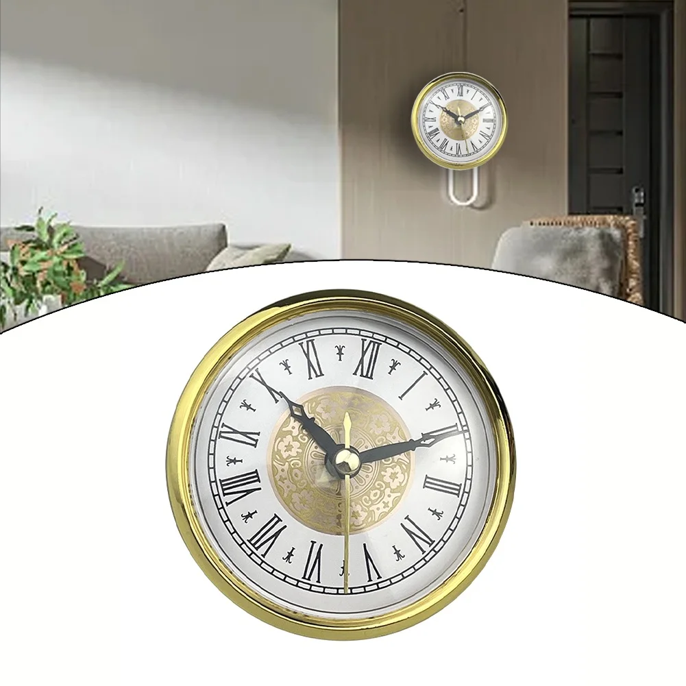 80MM Clock Insert Clock Movement Replacement Crafts Black Arabic Numerals Colored Trim Fits 2.8 Inch Round Hole 2