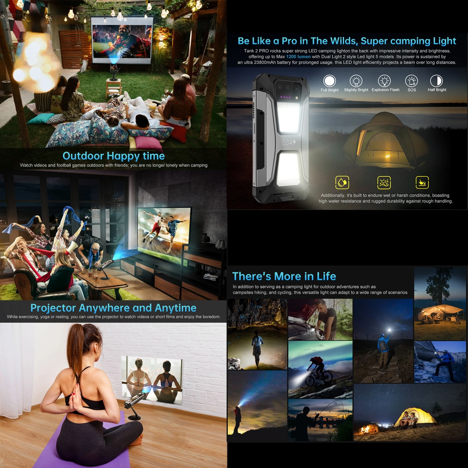 Unihertz 8849 Tank 2 Pro Rugged Phone 12GB+512GB Night Vision Projector 6.79 "FHD Android 14 100MP 23800mAh 4G Smartphone