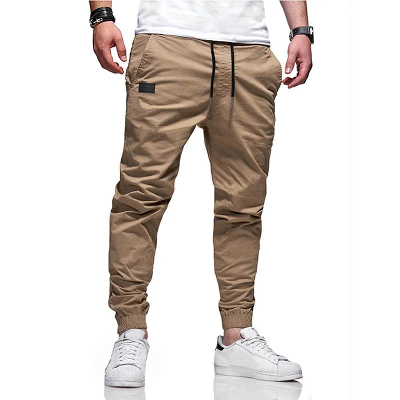 New Men's Fashion Hip Hop Pants Four Seasons Pure Cotton Casual Sports Pants Street High Quality Straight Tube