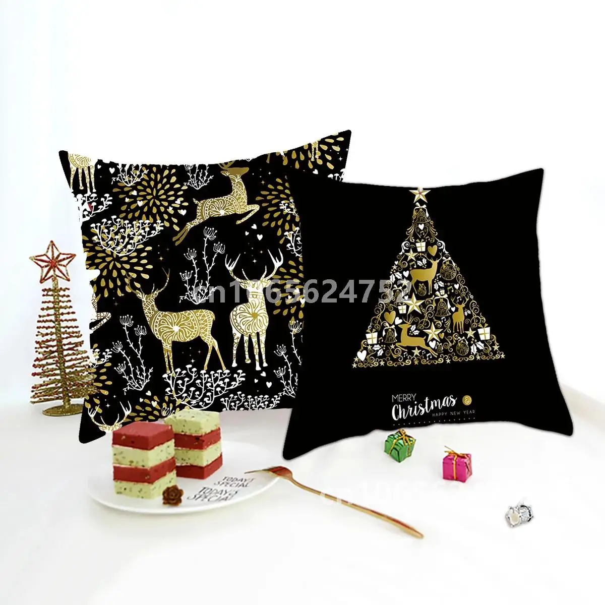 

2021 Christmas Ornament Merry Christmas Decorations for Home Christmas Cushion Cover Navidad Xmas Santa Natal Noel New Year 2022