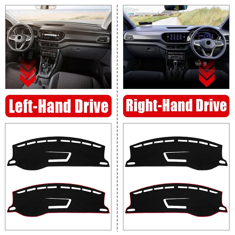 Tapis Couverture Tableau Bord Pour VW Pour T-Cross Pour TCross 2019 2020 2021 2022 2023 Tableau Bord Voiture Éviter La Lumière Pad Instrument Plate-forme Couverture Bureau Tapis Dashboard Cover Mat(RH