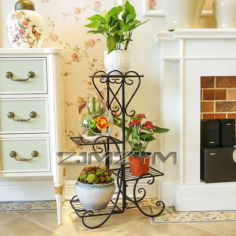 4/5 Layer Floor Iron Balcony Flower Rack Indoor Flower Rack Living Room Floor To Pot