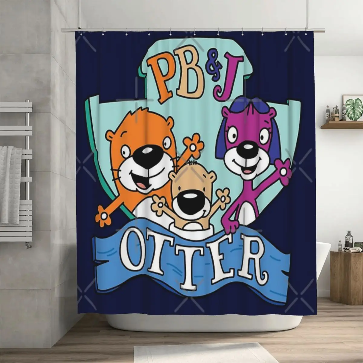 

Занавеска для душа с логотипом PB и J Otter, 72x72 дюйма, с крючками, индивидуальный узор, защита конфиденциальности