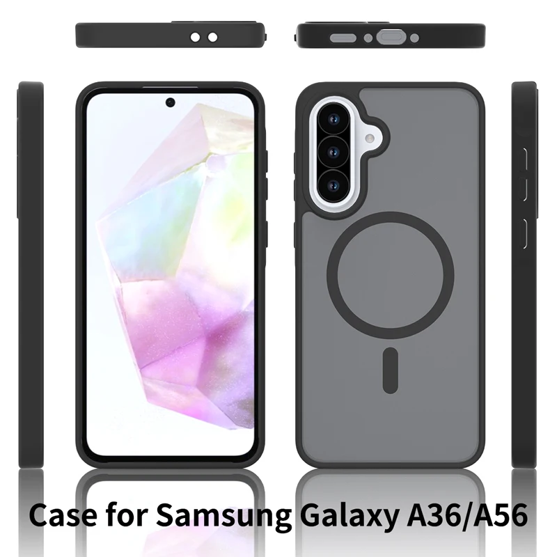 Enhanced Anti-Drop Magnetic Phone Case with Matte Translucent Finish