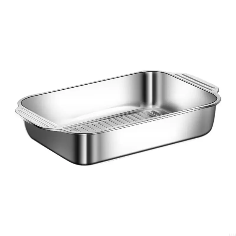 New Durable Stainless Steel Square Tray Multipurpose Silver Tray Fish Platter For Serving Meals In Styles Easy Maintenance