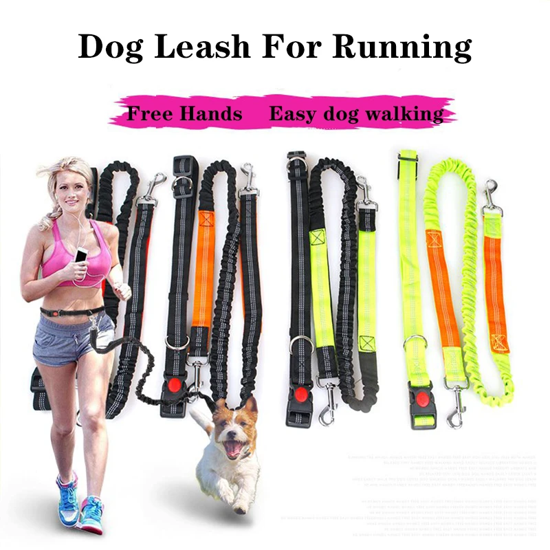 

Светоотражающий Поводок для домашних животных, шлейка для бега и ходьбы за свободными руками, для бега собак, регулируемый нейлоновый поводок, аксессуары