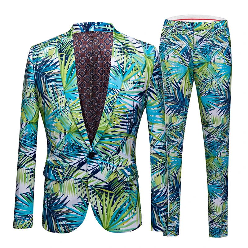 

Mens Wedding Tuxedo High-end Brand Fashion Printing Groom Wedding Dress Suit Banquet Stage Performance Suit Mens Casual Suit
