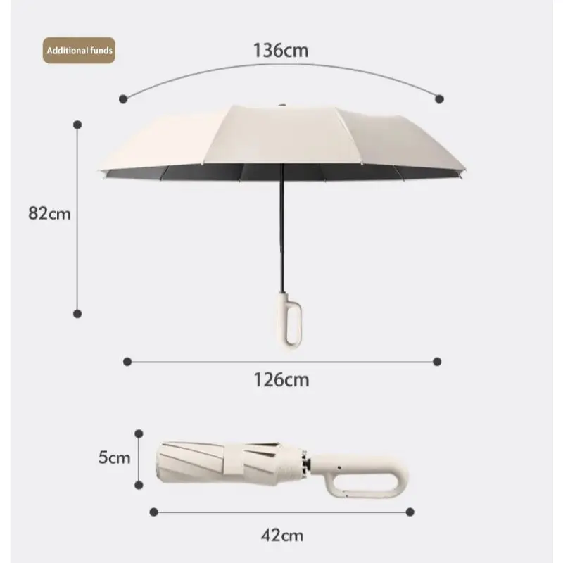Windproof Strong Umbrella Extra Large 126cm Reinforced Automatic Folding Umbrella With Large Buckle Handle Wind and UV Resistant folding umbrella,automatic umbrella,wind resistant umbrella,windproof umbrella
