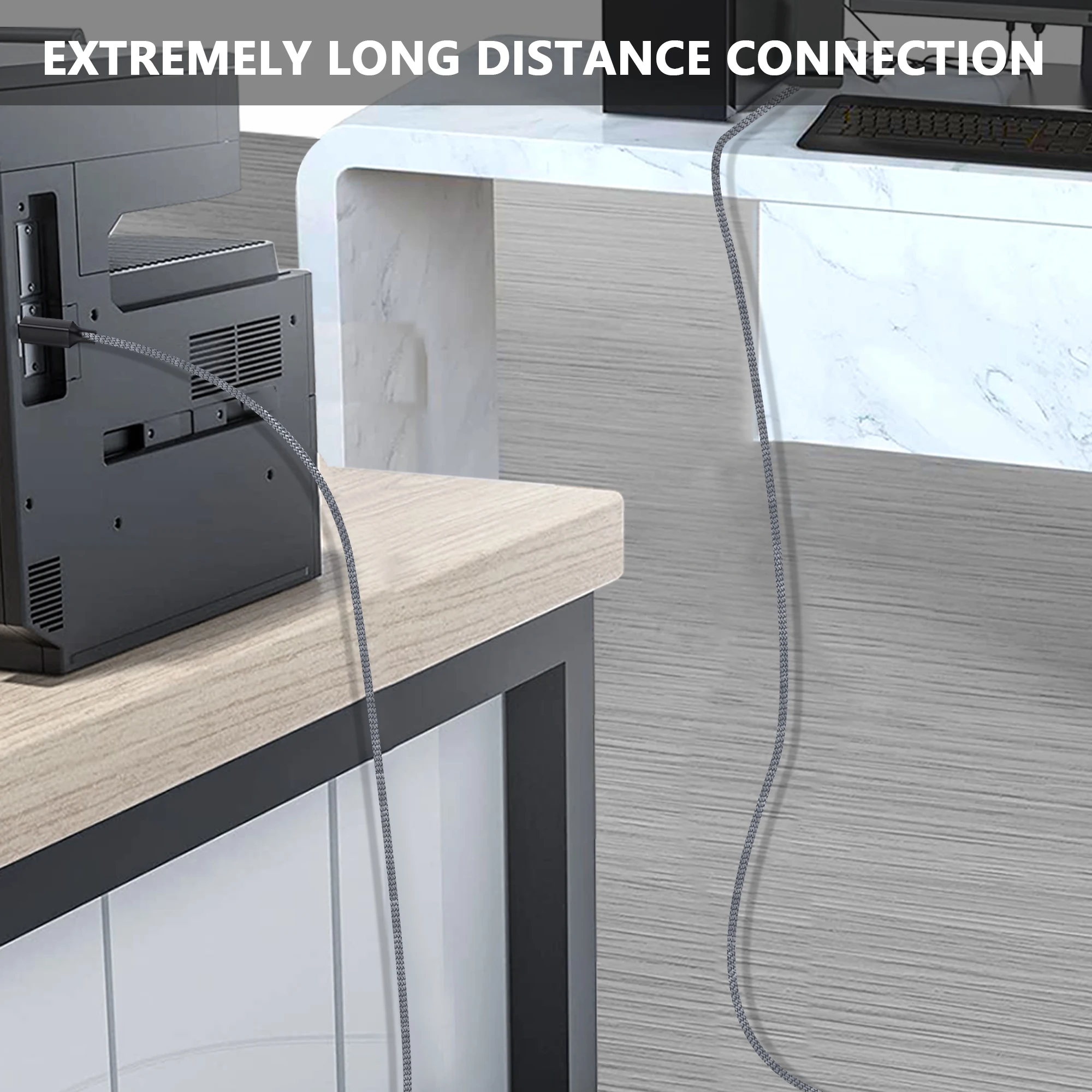 USB C에서 USB 프린터 케이블, 맥북 프로 스캐너 팩스기 HP 캐논 델 삼성 프린터 C타입 2.0 인쇄 코드, 1 m, 2 m, 3 m, 5 m, 6m