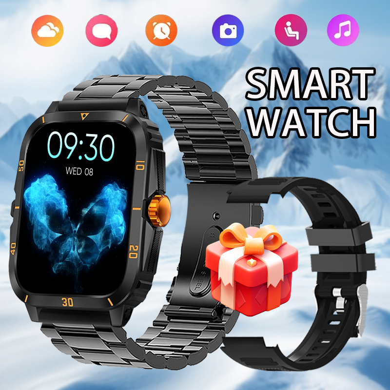 2025 Men's Smart Sports Watch 1.8 Inch HD Screen Heart Rate and Sleep Monitor Multiple Sports Modes Ideal for Outdoor Sports