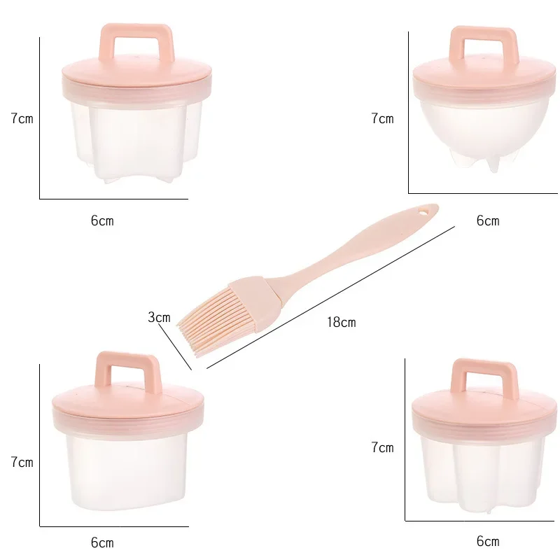 ANYOHOE 4 Pcs/Set Egg Cooker Egg Boiler Hard Boiled Eggs without shell Cups Mold Maker With Lid Brush Kitchen Tools egg cooker