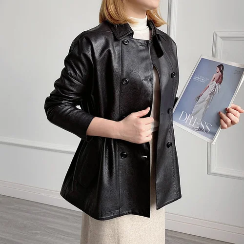 

Genuine Leather Jacket Women's 100% Jacket Spring Autumn 2023 Sheepskin Coat Female Korean Fashion Casual Chaquetas Gxy41