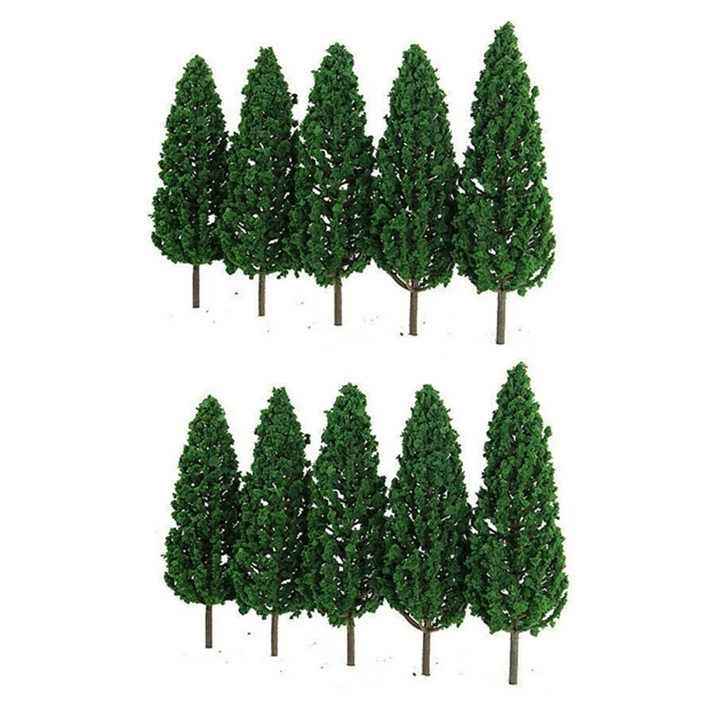 

10Pcs Pine Trees 1:25 Model Train Railway Building Green Model Tree for O G Scale 1/25 Railroad Layout Diorama Scenery