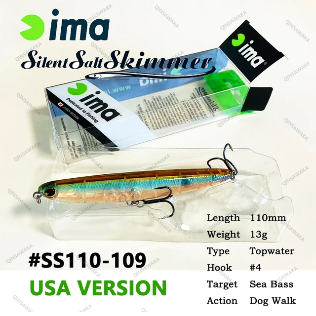Japan IMA Silent Salt Skimmer 110mm 13g Topwater Dog Walk Sea Bass Lure