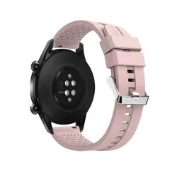Premium Silicone Smartwatch Band, 20mm & 22mm - Versatile and Durable Strap for 22mm watch band (12 Pink sand)